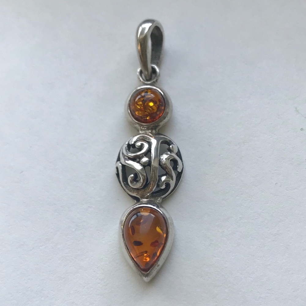 Amber Sterling Silver Pendant